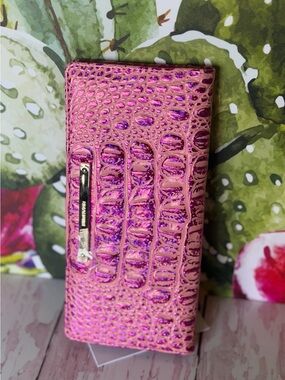 NEW BRAHMIN ADY WALLET EMPOWER MELBOURNE LEATHER PINK PURPLE GLOW
